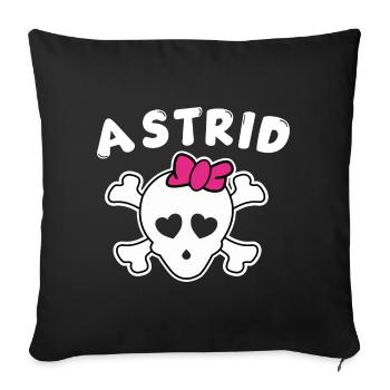Pirate Astrid Design pour Filles et Femmes - Housse de coussin décorative 45 x 45 cm - noir - Devant