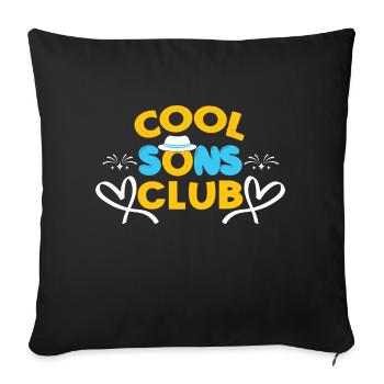 Cool Sons Club Groovy Retro Dad Mom Father's Day - Sofa pillowcase 17,3'' x 17,3'' (45 x 45 cm) - black - Front
