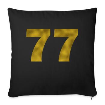 Anniversaire 77 ans - Housse de coussin décorative 45 x 45 cm - noir - Devant