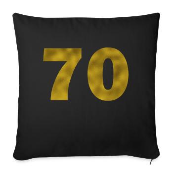 Anniversaire 70 ans - Housse de coussin décorative 45 x 45 cm - noir - Devant