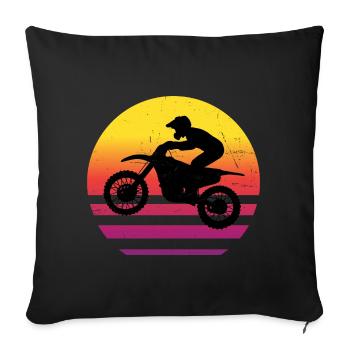 Supermoto Men's Freestyle Motocross Women - Sofa pillowcase 17,3'' x 17,3'' (45 x 45 cm) - black - Front