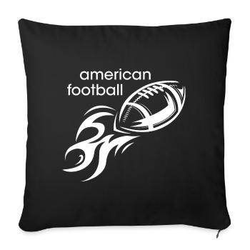 Football américain ballon Sport feu jeter icône - Housse de coussin décorative 45 x 45 cm - noir - Devant