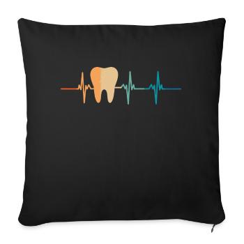 Dentist heartbeat - Sofa pillowcase 17,3'' x 17,3'' (45 x 45 cm) - black - Front