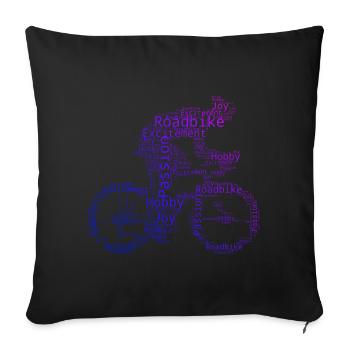 Vélo de route Vélo de route Vélo de route Vélo de route - Housse de coussin décorative 45 x 45 cm - noir - Devant