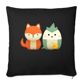 Abstract Baby Animal - Sofa pillowcase 17,3'' x 17,3'' (45 x 45 cm) - black - Front
