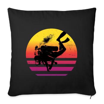 Scuba Diver Free Dive Scuba Taucher Diver - Sofa pillowcase 17,3'' x 17,3'' (45 x 45 cm) - black - Front