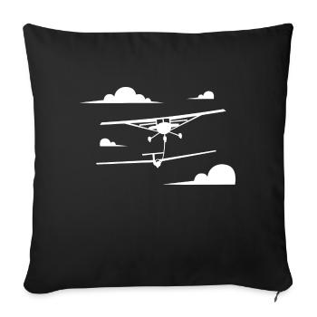 Planeur Pilote Evolution Planeur volant Aviation - Housse de coussin décorative 45 x 45 cm - noir - Devant