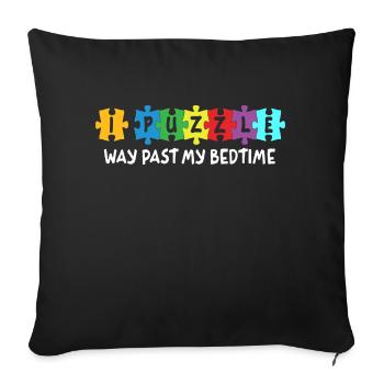 Je suis perplexe bien au-delà de l’heure du coucher - Housse de coussin décorative 45 x 45 cm - noir - Devant