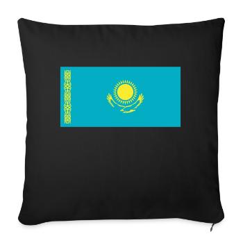 Kazakhstan Flag / Drapeau Kazakhstan - Sofa pillowcase 17,3'' x 17,3'' (45 x 45 cm) - black - Front