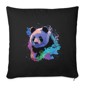 Panda - Housse de coussin décorative 45 x 45 cm - noir - Devant