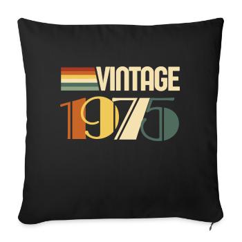 Vintage 1975-cadeau anniversaire 1975 - Housse de coussin décorative 45 x 45 cm - noir - Devant