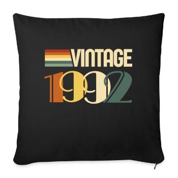 Vintage 1992 - 1992 Anniversary Gift - Sofa pillowcase 17,3'' x 17,3'' (45 x 45 cm) - black - Front