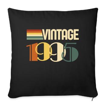 Vintage 1995-cadeau anniversaire 1995 - Housse de coussin décorative 45 x 45 cm - noir - Devant
