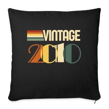 Vintage 2010 - 2010 Anniversary Gift - Sofa pillowcase 17,3'' x 17,3'' (45 x 45 cm) - black - Front