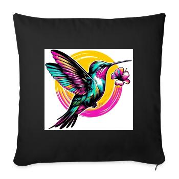 Colibri - Housse de coussin décorative 45 x 45 cm - noir - Devant