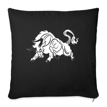 Tête de taureau tête Logo Steak Beast Gym corne - Housse de coussin décorative 45 x 45 cm - noir - Devant