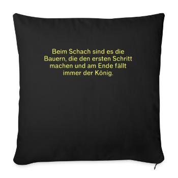 Dictons drôles Farmer Pawn Chess - Housse de coussin décorative 45 x 45 cm - noir - Devant