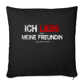 I love when my girlfriend lets me gamble - Sofa pillowcase 17,3'' x 17,3'' (45 x 45 cm) - black - Front