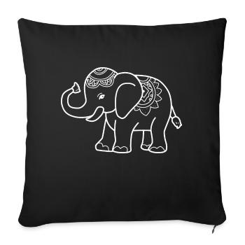 Éléphant Thaïlande - Housse de coussin décorative 45 x 45 cm - noir - Devant