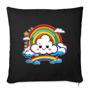 Cute cloud with rainbow - Sofa pillowcase 17,3'' x 17,3'' (45 x 45 cm) - black - Front