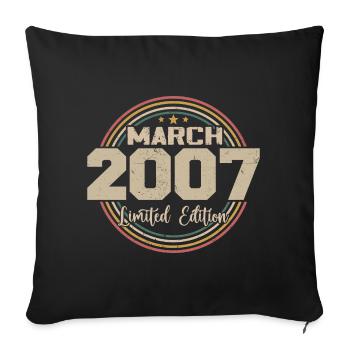 Awesome Since March 2007 Birthday 2007 Gift - Sofa pillowcase 17,3'' x 17,3'' (45 x 45 cm) - black - Front