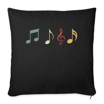 Vintage Retro Musical Note - Sofa pillowcase 17,3'' x 17,3'' (45 x 45 cm) - black - Front