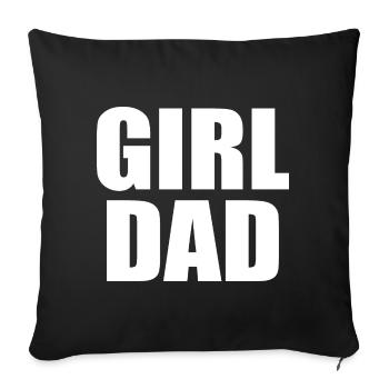 Girl dad - Housse de coussin décorative 45 x 45 cm - noir - Devant