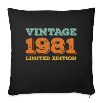 Vintage 1981 Limited Edition Classic birthday gift - Sofa pillowcase 17,3'' x 17,3'' (45 x 45 cm) - black - Front