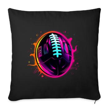 American Football Ball Steamwave - Sofa pillowcase 17,3'' x 17,3'' (45 x 45 cm) - black - Front