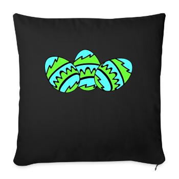 Easter Eggs 03 - Sofa pillowcase 17,3'' x 17,3'' (45 x 45 cm) - black - Front
