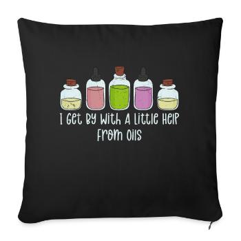 I Get By With A Little Help From Oils Natural Esse - Sofa pillowcase 17,3'' x 17,3'' (45 x 45 cm) - black - Front