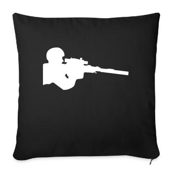 Sniper Gamer Rifle Scope Soldier Shooter War Aim - Sofa pillowcase 17,3'' x 17,3'' (45 x 45 cm) - black - Front