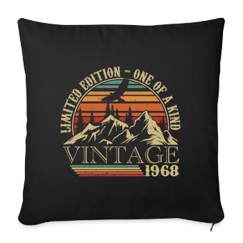 1968 Vintage Cadeau Anniversaire 1968 Retro 1968 - Housse de coussin décorative 45 x 45 cm - noir - Devant