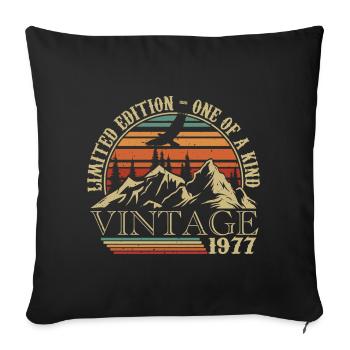 1977 Vintage Cadeau Anniversaire 1977 Retro 1977 - Housse de coussin décorative 45 x 45 cm - noir - Devant