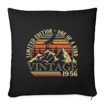 1956 Vintage Cadeau Anniversaire 1956 Retro 1956 - Housse de coussin décorative 45 x 45 cm - noir - Devant