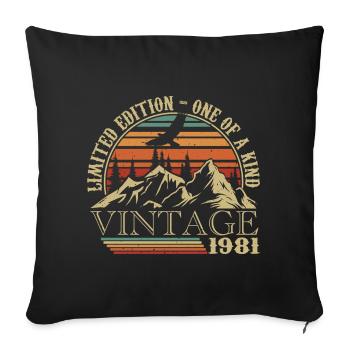 1981 Vintage Geschenk Jubiläum 1981 Retro 1981 - Sofakissenbezug 45 x 45 cm - Schwarz - Vorne