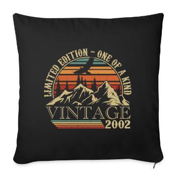 2002 Vintage Cadeau Anniversaire 2002 Retro 2002 - Housse de coussin décorative 45 x 45 cm - noir - Devant