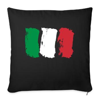 Drapeau de l’Italie - Vintage - Housse de coussin décorative 45 x 45 cm - noir - Devant