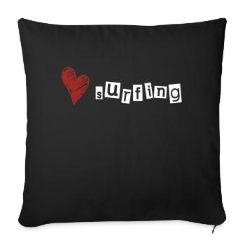 Love surfing - Sofakissenbezug 45 x 45 cm - Schwarz - Vorne