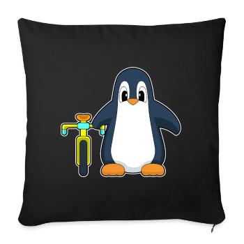 Vélo pingouin - Housse de coussin décorative 45 x 45 cm - noir - Devant