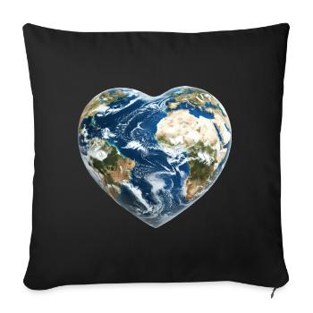 Cœur de terre - Housse de coussin décorative 45 x 45 cm - noir - Devant