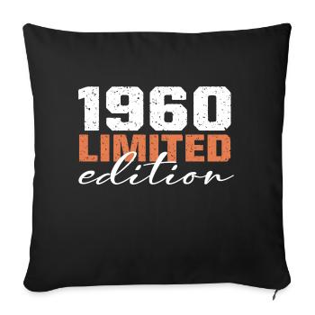 Né en 1960 | Vintage 1960 Anniversaire Rétro - Housse de coussin décorative 45 x 45 cm - noir - Devant