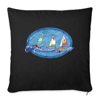 Segelboote - Sofakissenbezug 45 x 45 cm - Schwarz - Vorne