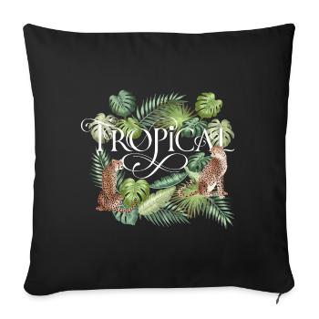 Tropical Summer - Sofa pillowcase 17,3'' x 17,3'' (45 x 45 cm) - black - Front