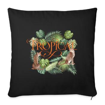 Tropical Summer - Sofa pillowcase 17,3'' x 17,3'' (45 x 45 cm) - black - Front