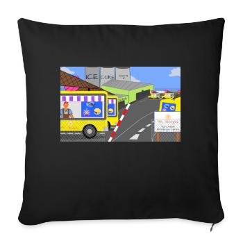 The 'Ice Cream' Factory - Sofa pillowcase 17,3'' x 17,3'' (45 x 45 cm) - black - Front