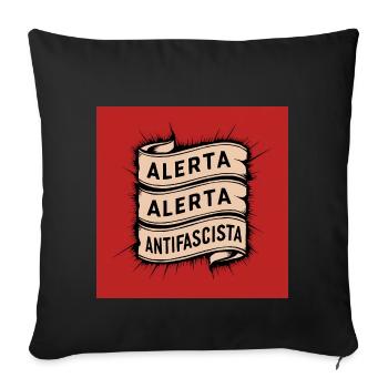 Alerta Antifasciste - Housse de coussin décorative 45 x 45 cm - noir - Devant