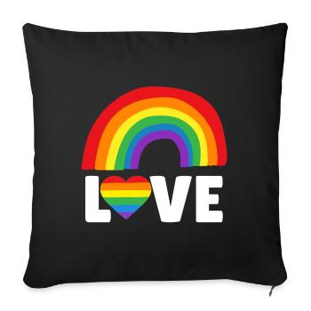 Aimer LGBTQIA - Housse de coussin décorative 45 x 45 cm - noir - Devant
