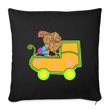 Chicken Eggs Pregnant Pregnancy Birth - Sofa pillowcase 17,3'' x 17,3'' (45 x 45 cm) - black - Front