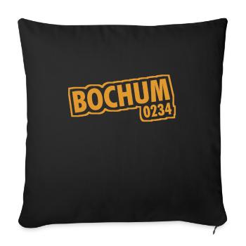 Bochum - 0234 - Indicatif téléphonique - NRW - Ruhrpott - Housse de coussin décorative 45 x 45 cm - noir - Devant